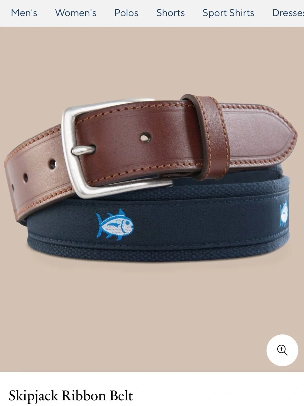 Southern Tide Skipjack Ribbon Belt - Size 34